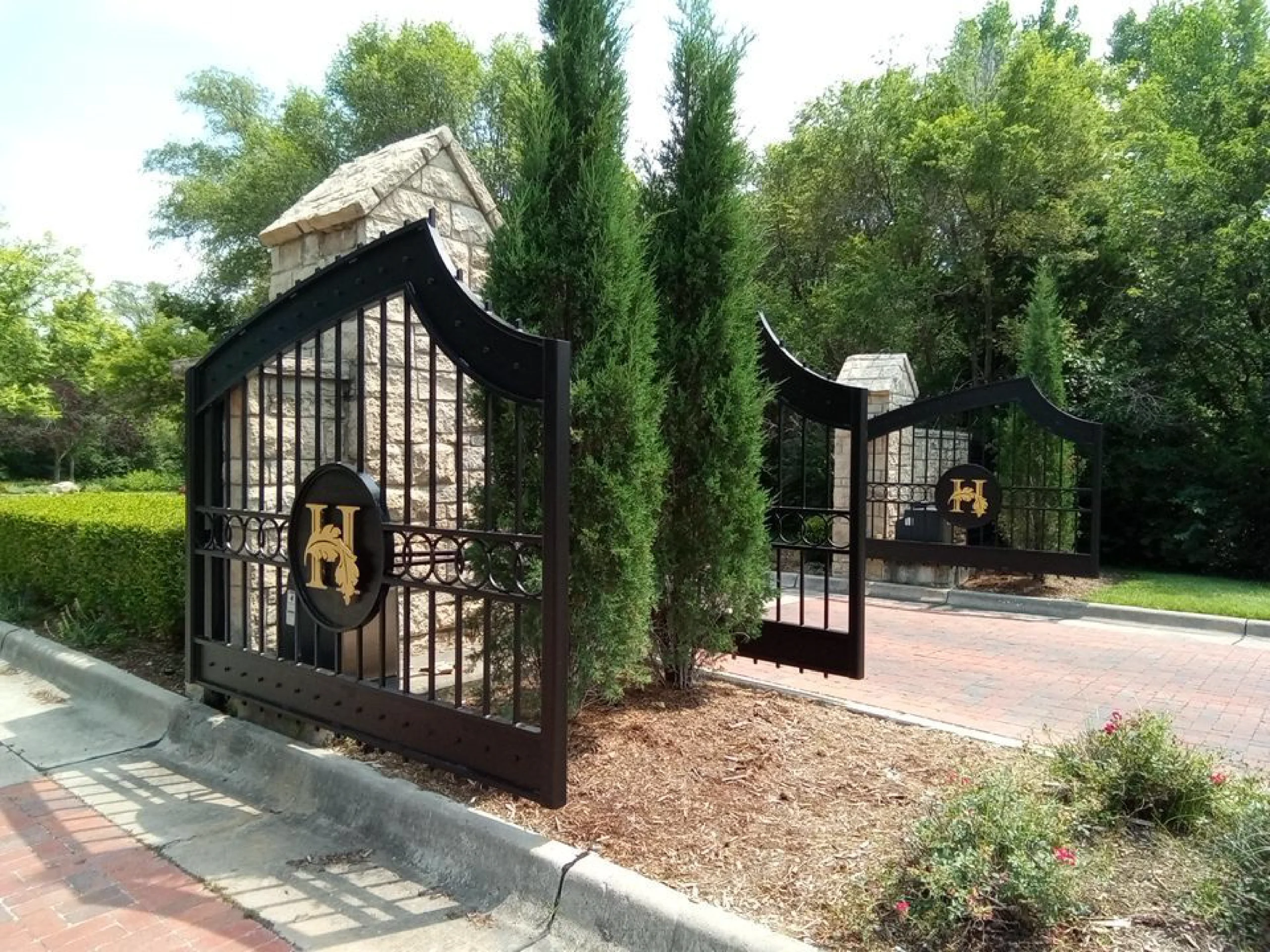 professionally painted metal gates