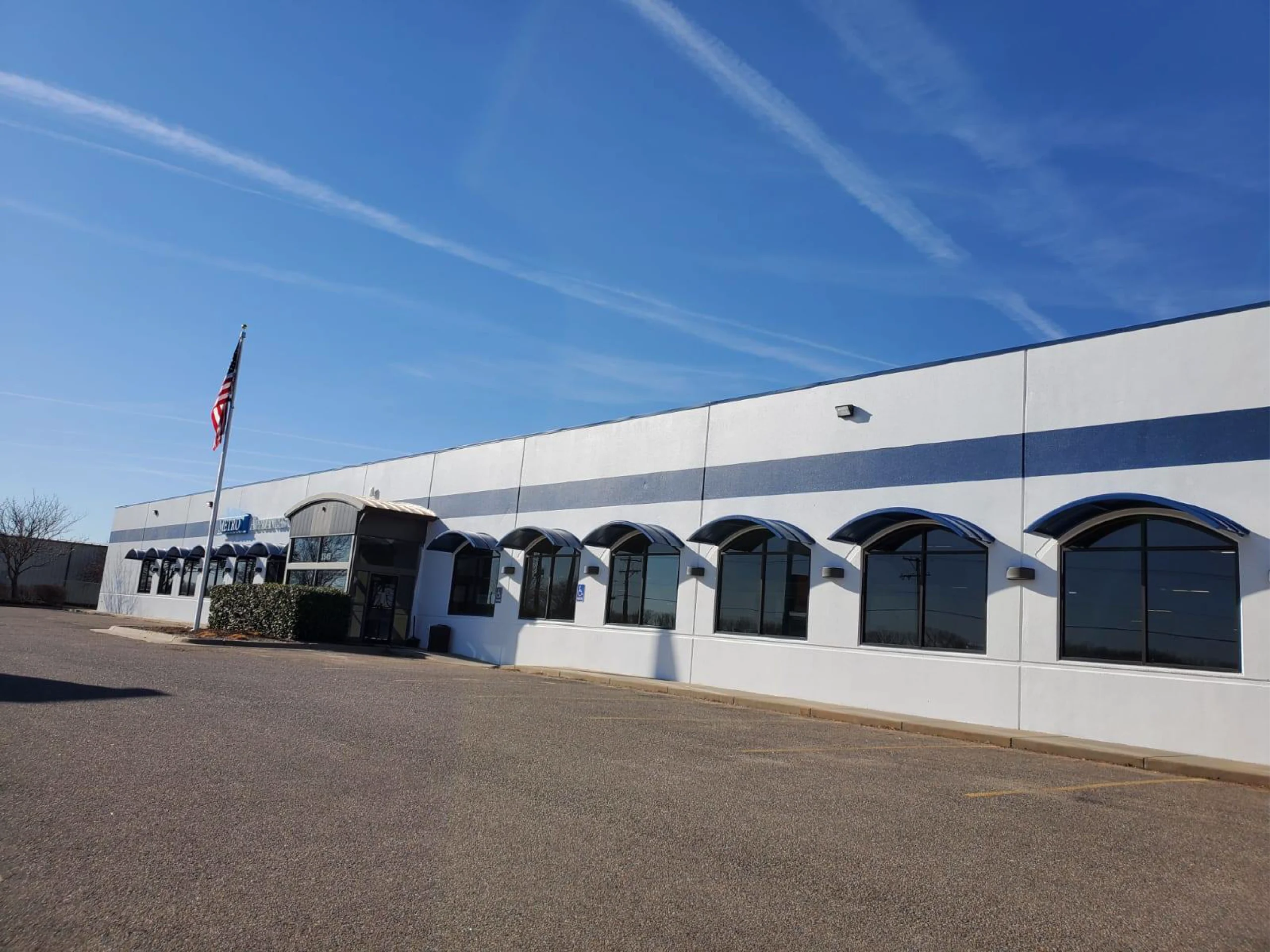 professionally painted commercial exterior of office building