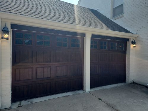white-brick-stained-garage-detail